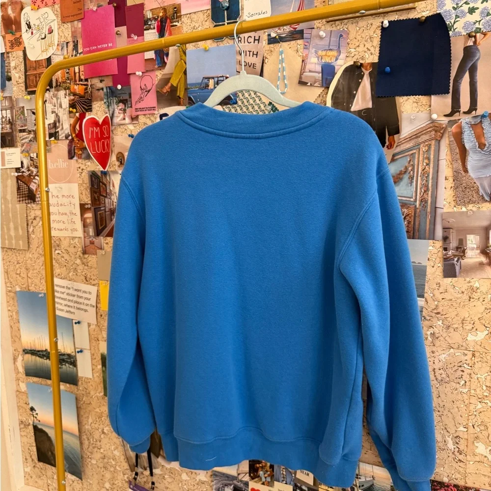 White Fox Boutique Vibrant Blue Crew Neck Sweater - Picture 3 of 4